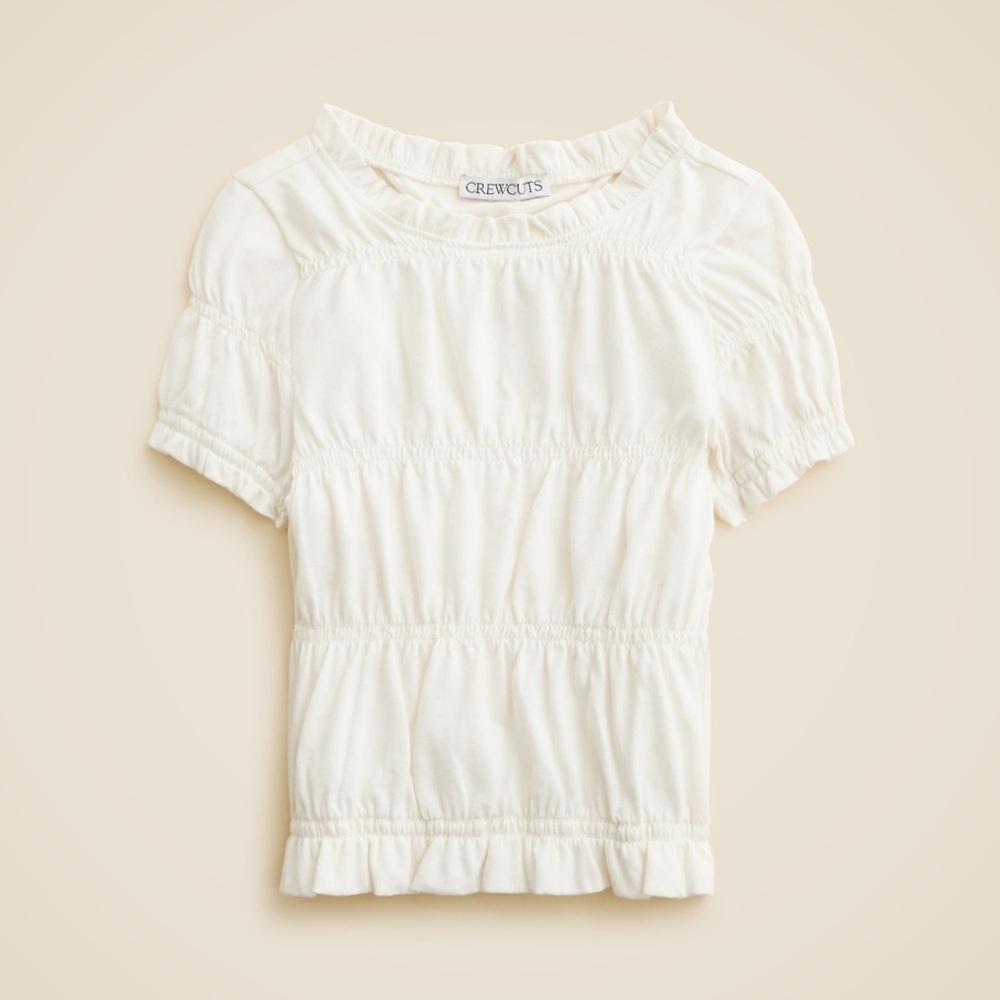 J crew girls smocked tee shirt broken in jersey